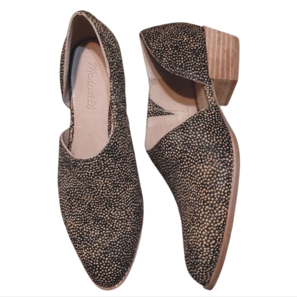 Madewell The Lucie Spotted Calf Hair Cheetah Print Cut Out Western Booties Sz 8 - Picture 1 of 11